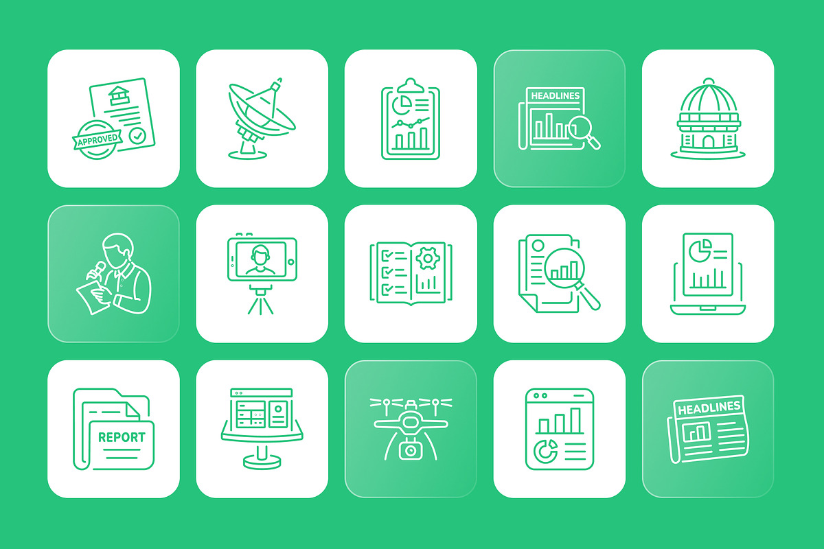 Report or Reporting Icon Set, an Outline Icon by Prosymbols (Photo 6 of 7)