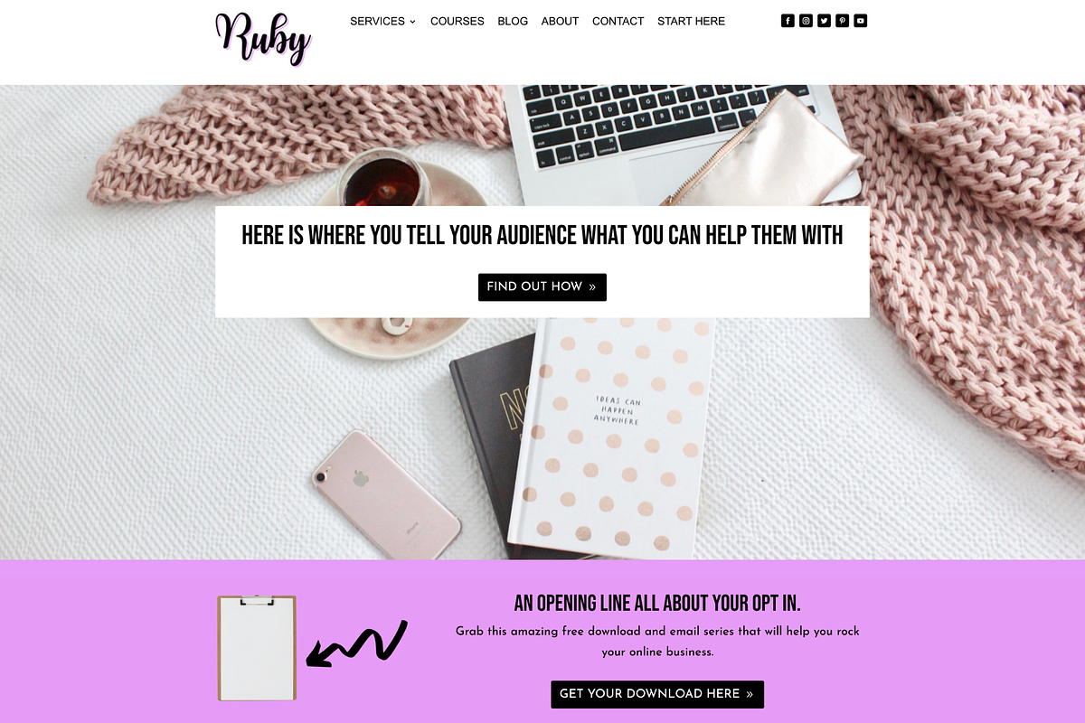Ruby Coaching WordPress Divi Theme, a WordPress Template by Create & Bloom (Photo 2 of 8)
