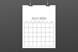 2024 Vertical 8.5 X 11 Inch Calendar