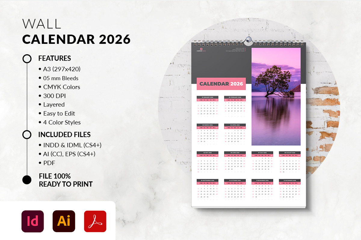 A3 Wall Calendar 2026 preview 3