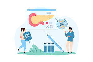 Pancreatic disease awareness design, a Person Illustration by Flashvector
