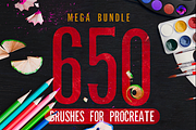 650 Procreate Brushes Mega Bundle, a Brush Add-On by BrushArchive (Thumbnail 1 of 7)