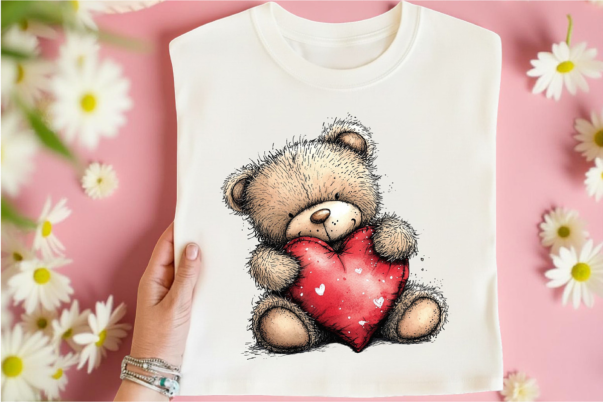 Whimsical Valentine Teddy Bear Clipa, an Illustration by Libby Wishes (Photo 5 of 9)