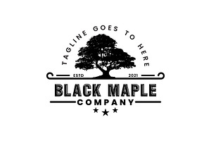Old Oak Maple Tree Silhouette Logo, a Branding & Logo Template by Atlantis X Nurman Arbai