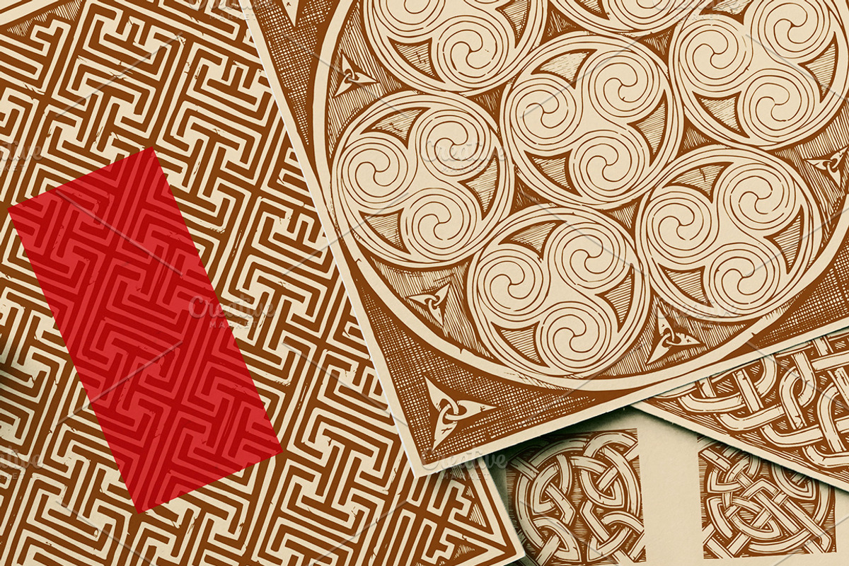 4 Celtic set of seamless  patterns, a Decorative Illustration by CatMadePattern (Photo 6 of 7)