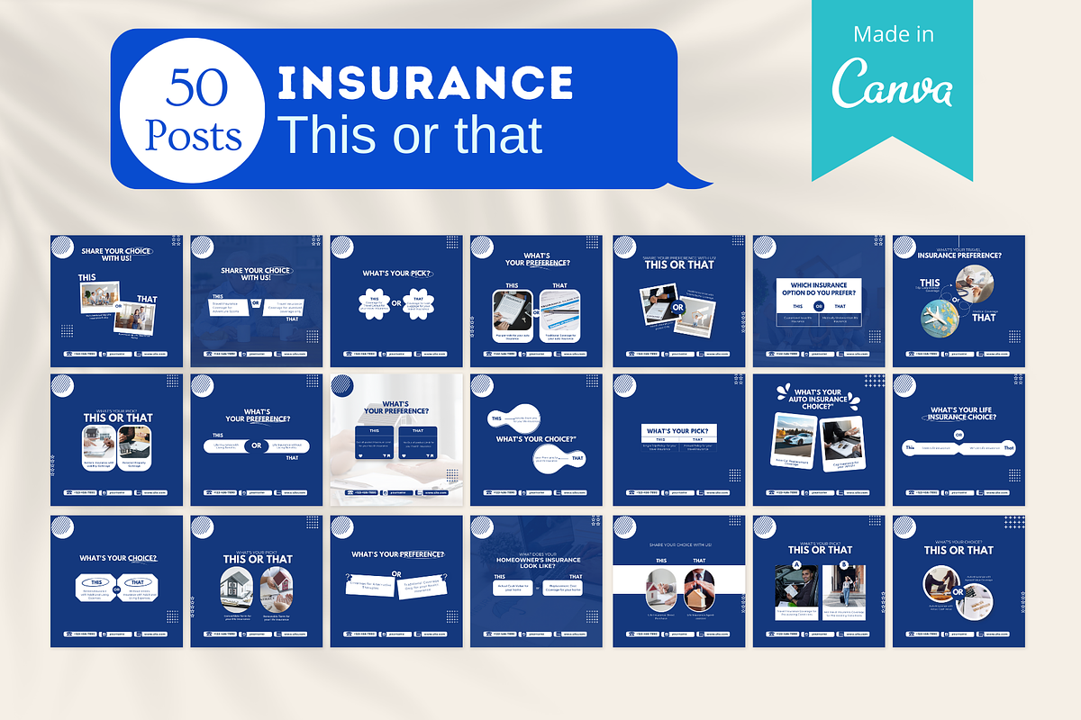 Insurance Posts - Canva Templates, a Social Media Template by Viral Content Design (Photo 5 of 16)