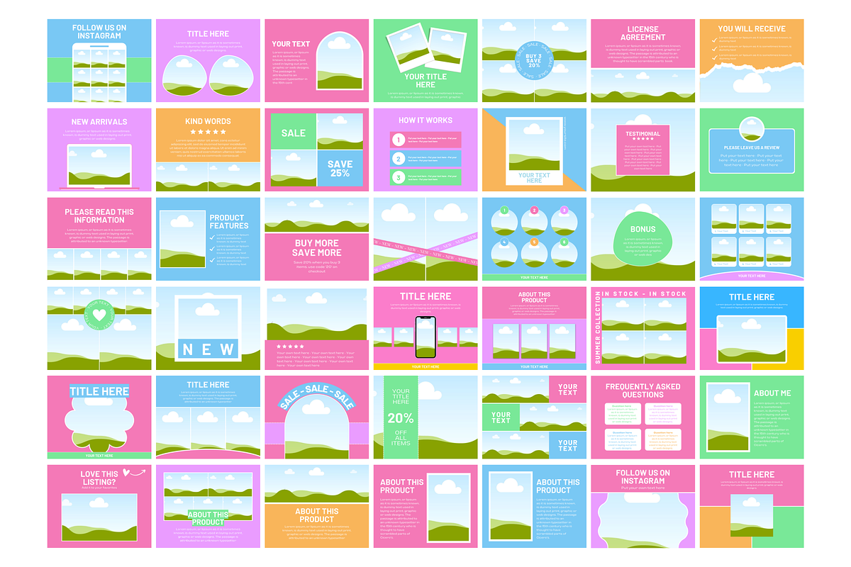 Colorful Etsy Listing Templates, a Branding & Logo Template by SunshineStudioBoutique (Photo 5 of 8)