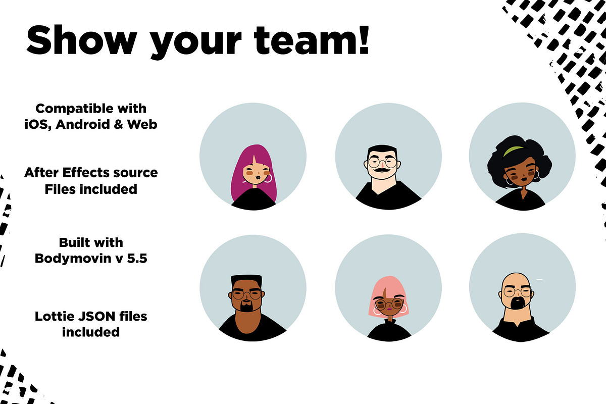 18 SVG animated avatars, a Person Illustration by PATCHPO (Photo 1 of 5)