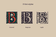 Totes Buch Gothic Woodcut Initials, a Blackletter Font by kaer_shop (Thumbnail 6 of 12)