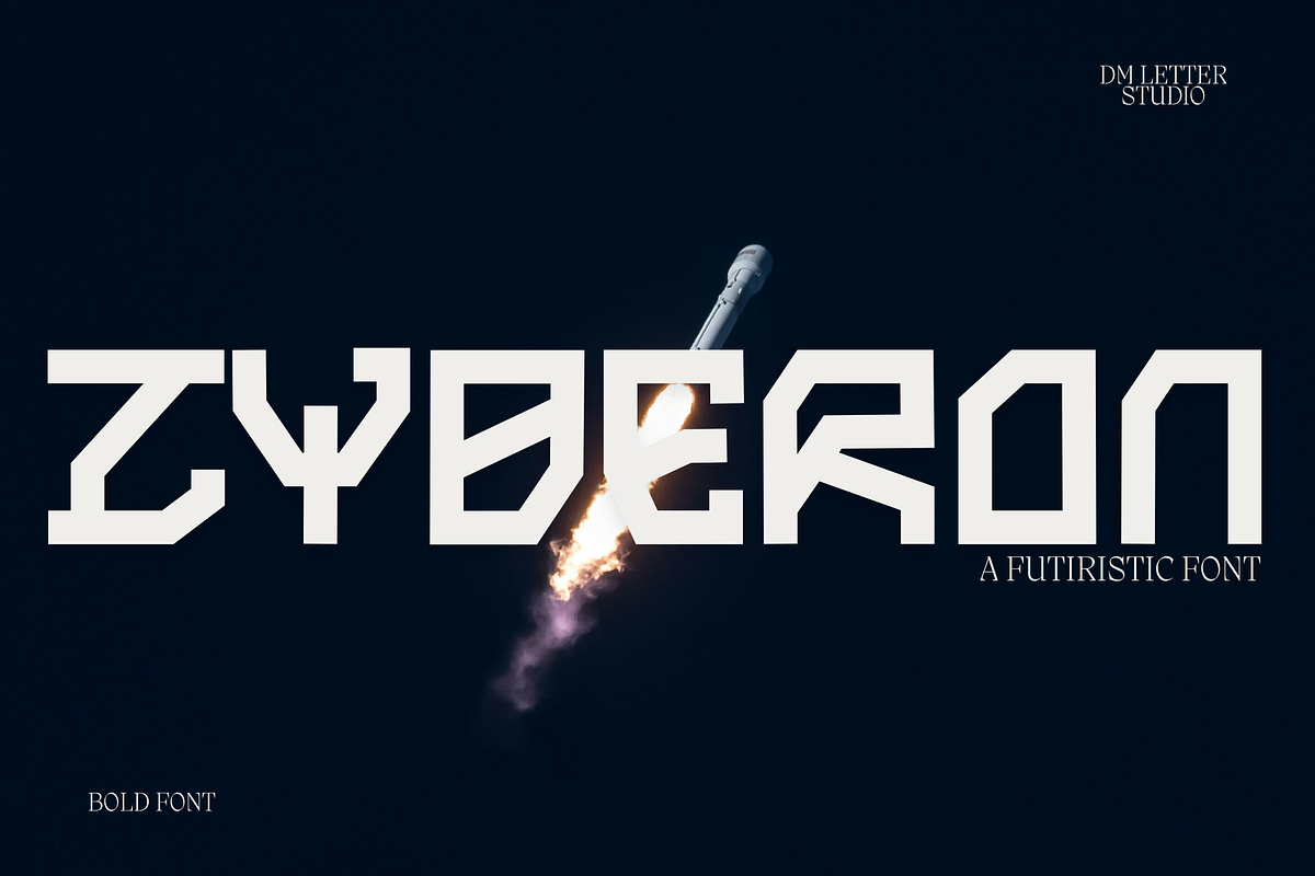 Zyberon – Modern Futuristic Font, a Sans Serif Font by Dm Studio (Photo 1 of 9)