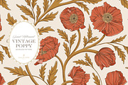 Vintage Poppy Floral Patterns, a Pattern Graphic by Eclectic Anthology (Thumbnail 4 of 13)