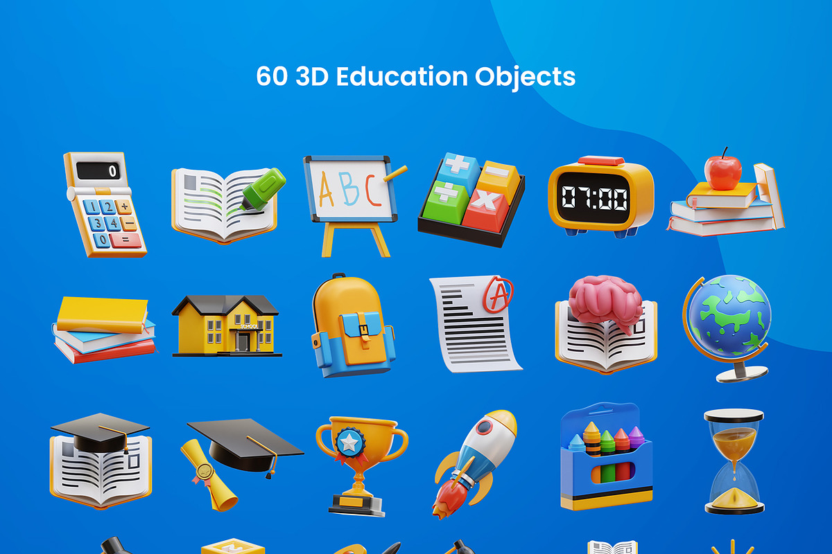 Education 3D Icons, an Object 3D Model by Rakata Studio (Photo 7 of 7)