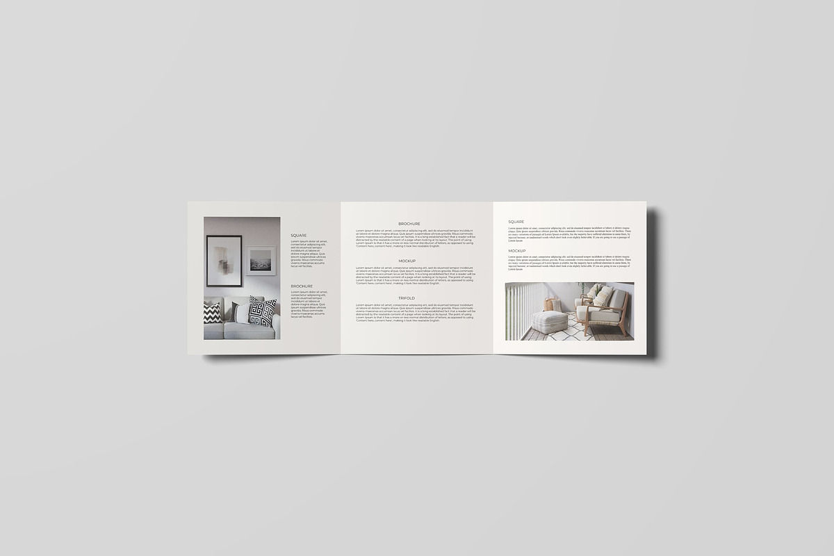 Square Trifold Brochure Mockup, an Advertising Mockup by Lxadesign (Photo 2 of 13)