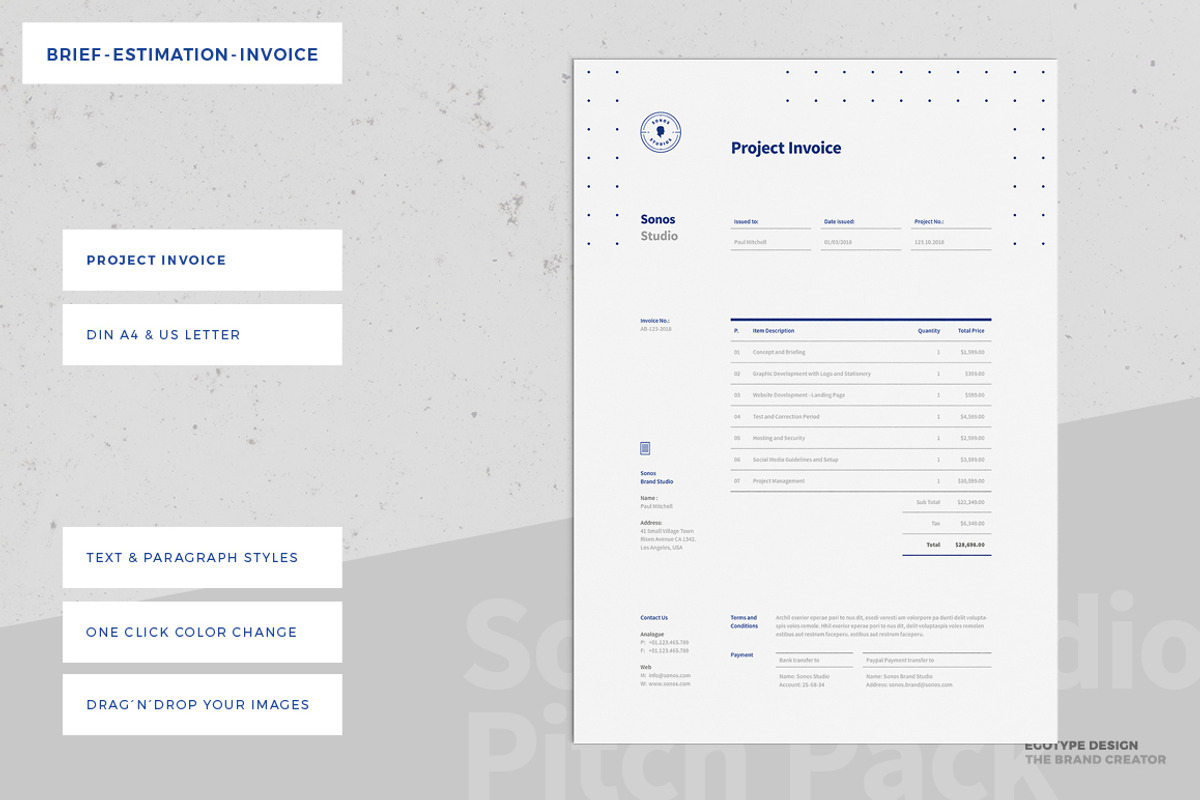 Brief - Estimation - Invoice, a Stationery Template by Egotype (Photo 3 of 6)