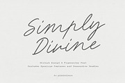 Handwritten Script Font SimplyDivine, a Handwritten Font by pixelcolours (Thumbnail 1 of 11)