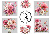 Watercolor Wildflower Clipart, an Illustration by Black Bird Studio (Thumbnail 5 of 5)