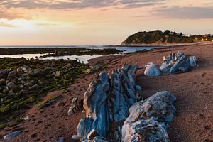 Sunset ocean view from beach, a Nature Photo by YuriyB