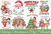Vintage Christmas PNG Bundle, an Illustration by Designworld (Thumbnail 1 of 10)