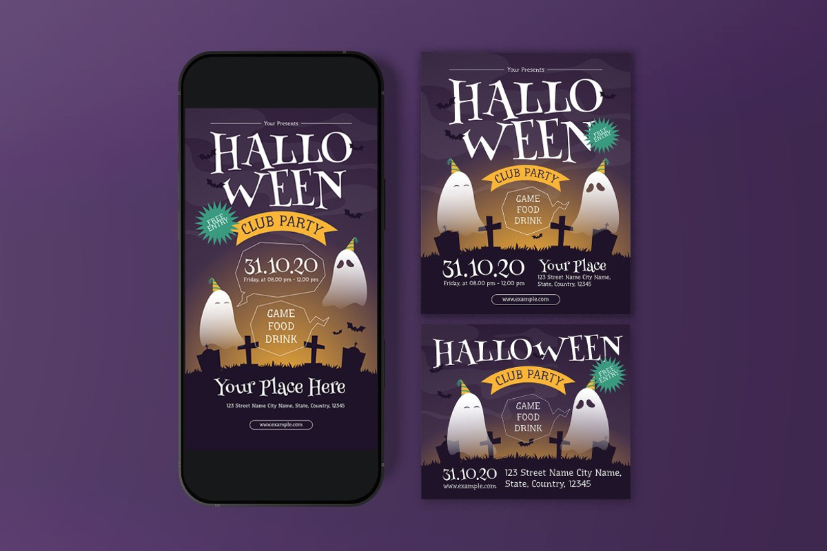 Halloween Club Party Flyer, a Flyer Template by graphicook (Photo 3 of 3)