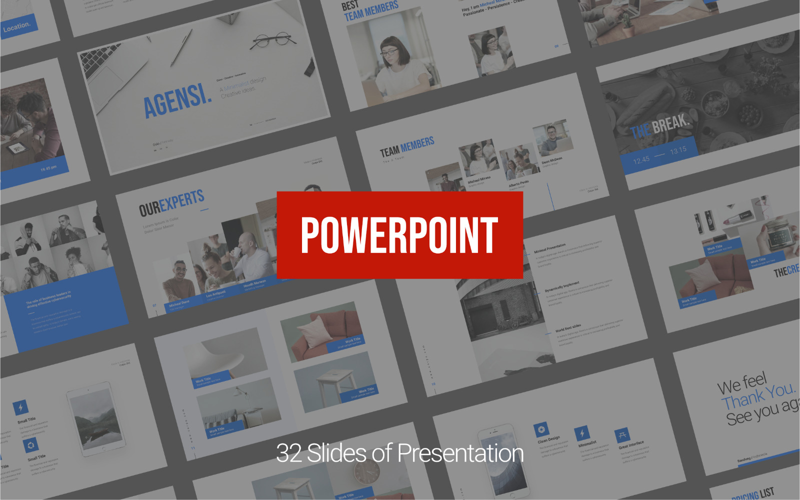 Agensi Minimalist Powerpoint | Presentation Templates ~ Creative Market