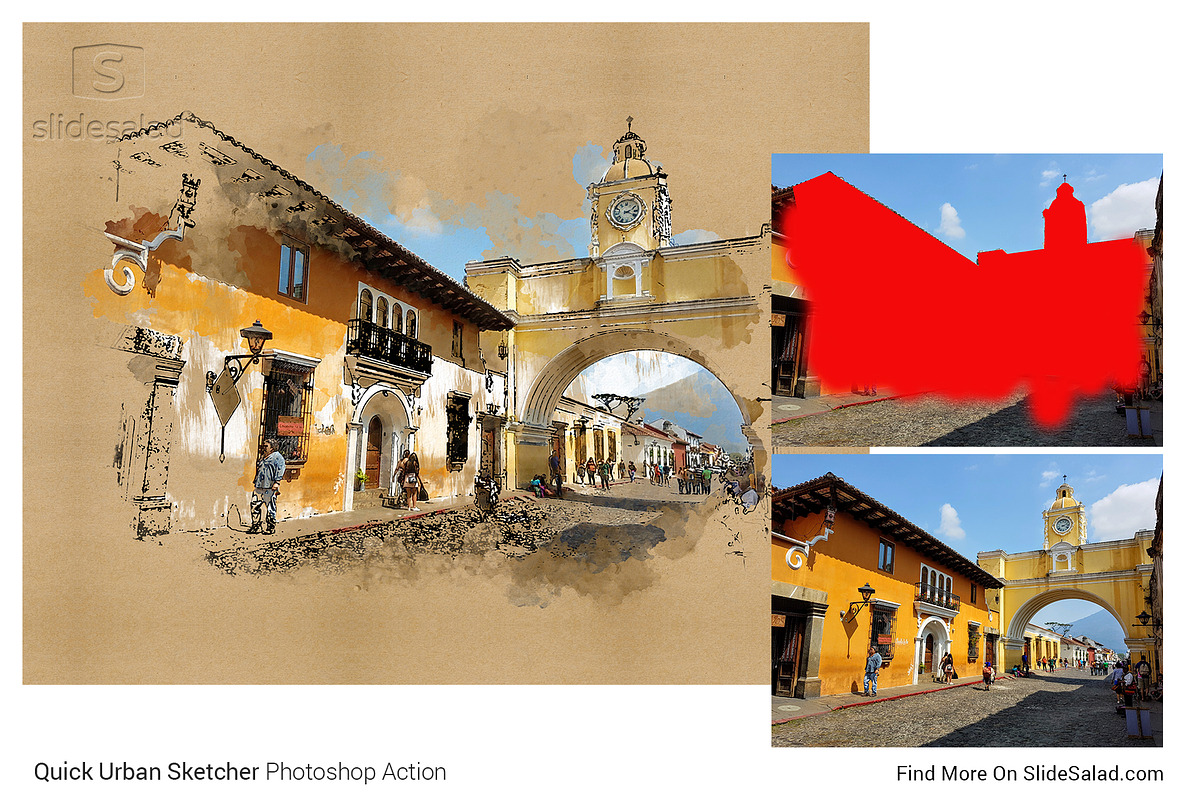 Urban Sketcher Photoshop Action, an Action Add-On by SlideSalad (Photo 9 of 31)
