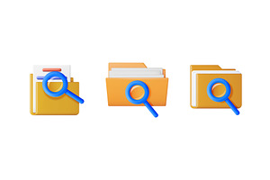 Three yellow folders with blue, an Object Illustration by Abscent