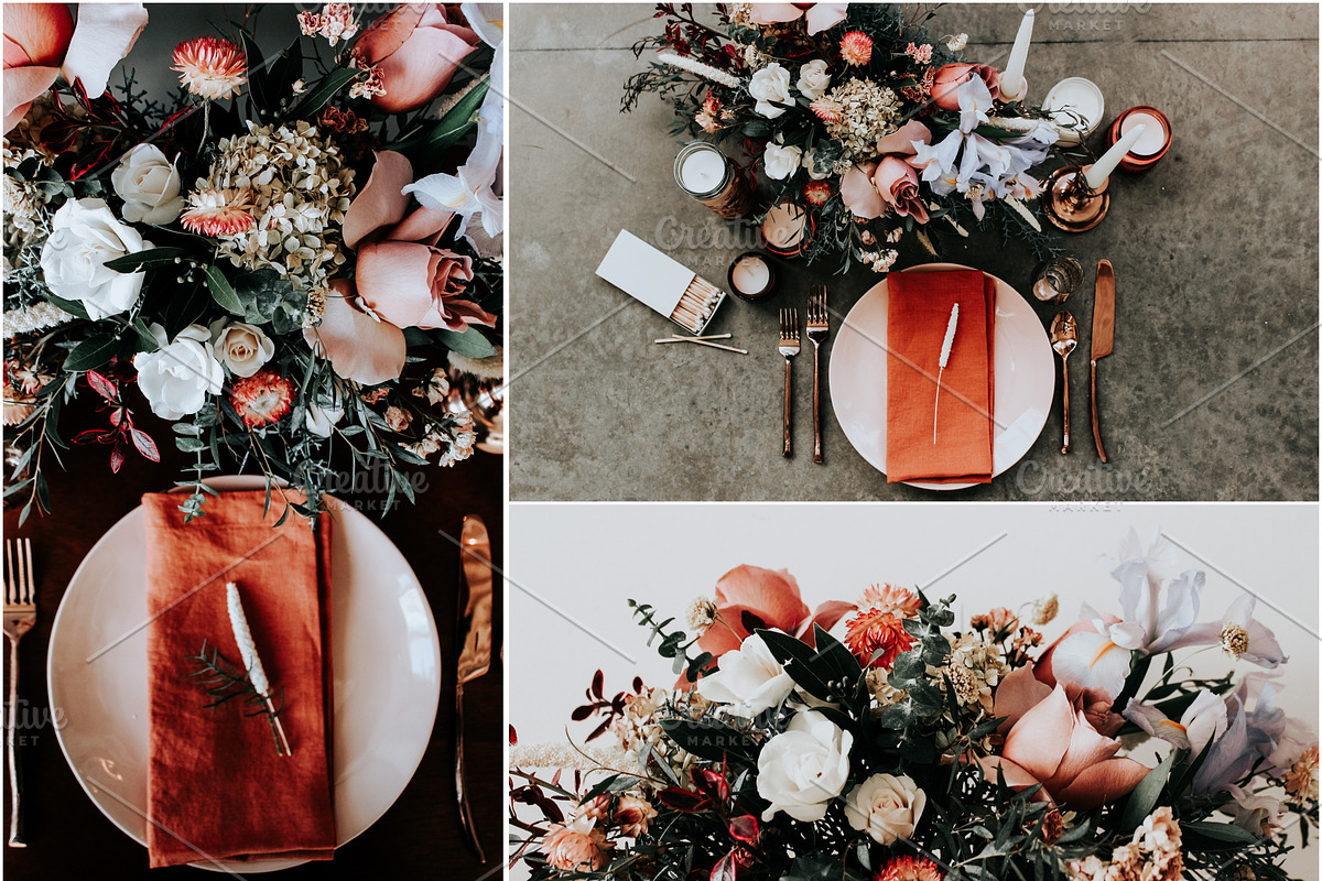 Floral Tablescape Wedding Bundle, a Books & Magazine Mockup by LaPorte Images (Photo 3 of 5)