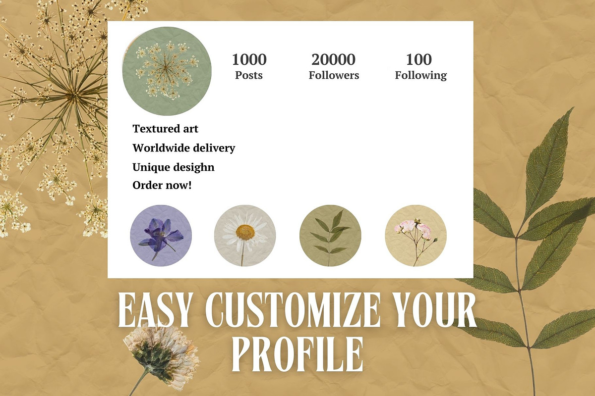 22 Vintage Floral Insta Highlights, a Social Media Template by MarkoPresets (Photo 5 of 5)