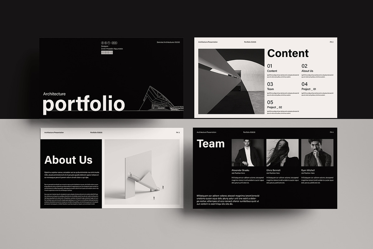 Architecture Portfolio Template, a Presentation Template by DesignCrest (Photo 5 of 13)