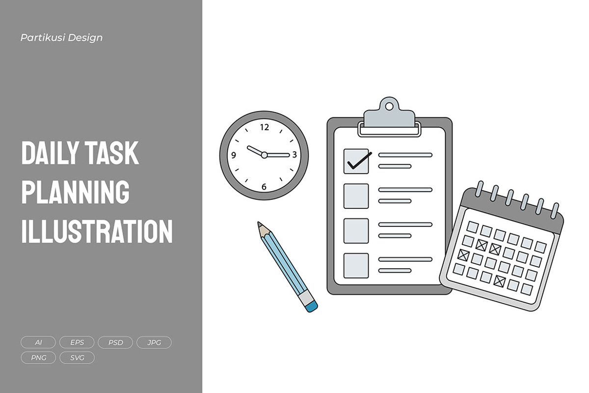 Daily Task Planning Illustration, a Work Illustration by Partikusi Design (Photo 1 of 3)