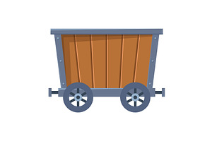 Wooden empty mine cart, an Object Illustration by Things for designers