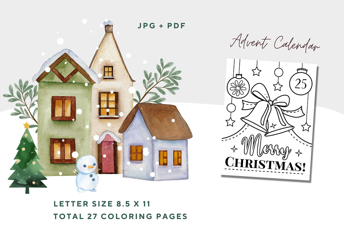 Advent Calendar Coloring Book, a Seasonal Illustration by ChristinaDesigns (Photo 8 of 8)