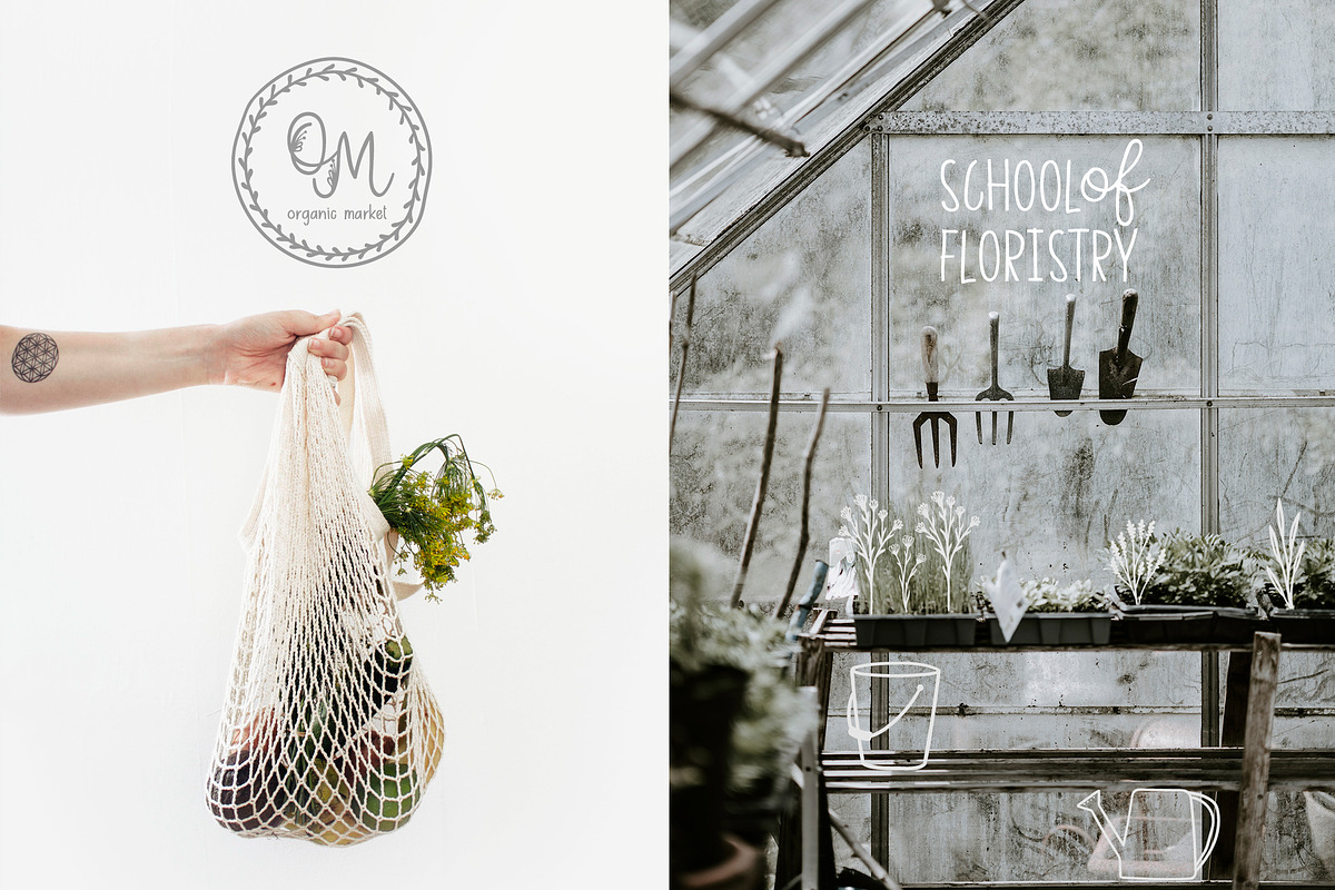 Quaint Garden Floral Font +EXTRAS, a Script Font by AnMark (Photo 9 of 12)