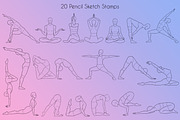 Yoga Body Poses Stamps for Procreate, a Brush Add-On by SmuffizStudio (Thumbnail 2 of 4)