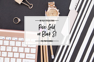 Rose Gold on Black Photo Bundle S1