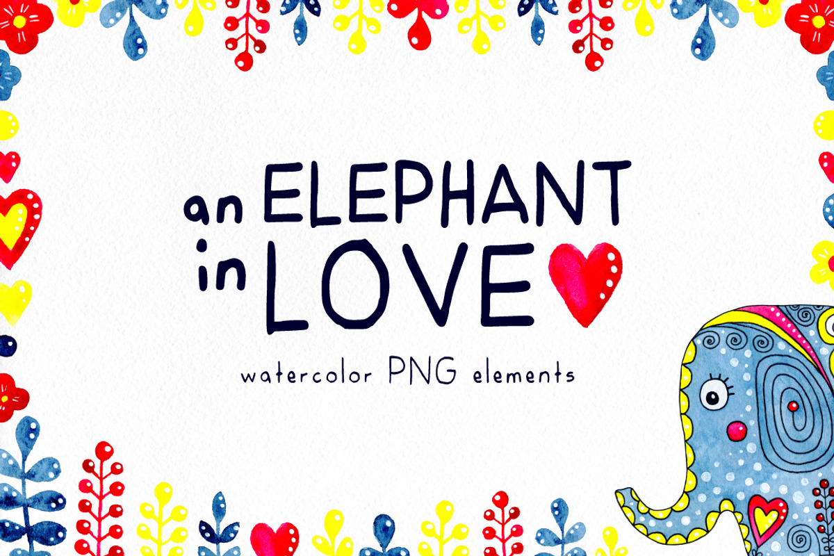 An Elephant In Love. Watercolor., an Animal Illustration by Fairy dreams (Photo 1 of 9)