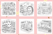 Kawaii Corner Coloring Printables, an Object Graphic by Image for Sale (Thumbnail 3 of 4)