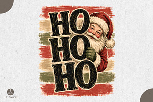 Ho Ho Ho Santa PNG,Vintage Christmas, a Seasonal Illustration by Libby Wishes
