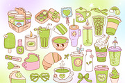 Matcha Girlies Clipart Bundle, a Food Illustration by Huxmay (Thumbnail 5 of 7)