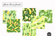 Watercolor Zucchini Seamless Pattern, a Food Illustration by OlDm_Shop (Thumbnail 2 of 10)
