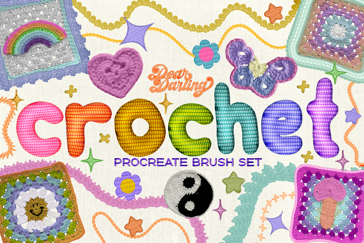 Crochet Brushes for Procreate, a Brush Add-On by Dear Darling Design (Photo 1 of 12)