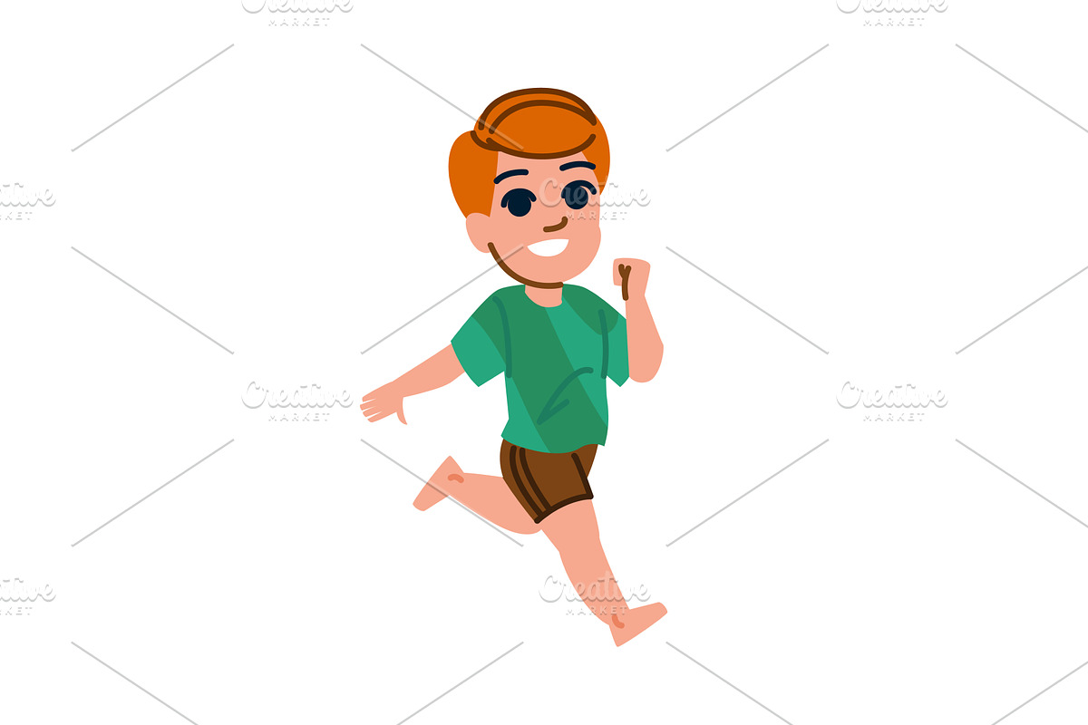 Happy child running barefoot, a Sport Illustration by pikepicture