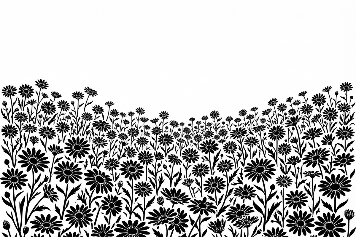 60 Daisy Flower Field Silhouette, a Seasonal Illustration by Amazin_art (Photo 17 of 28)