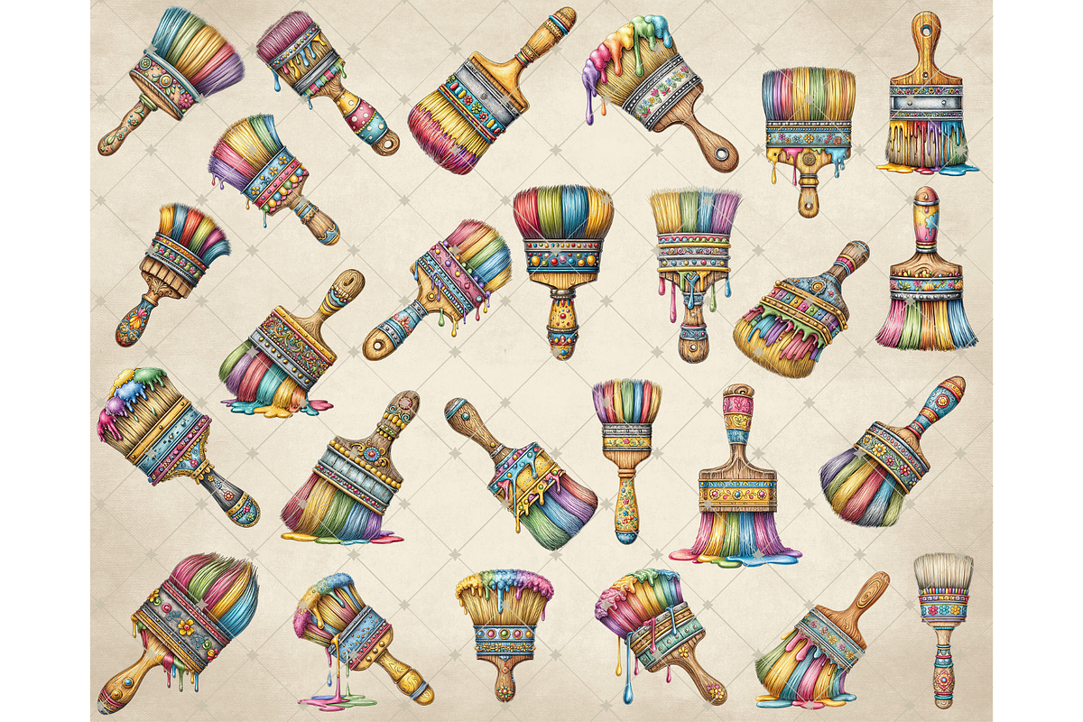 Messy Paintbrush Clipart PNG, an Illustration by Memories By Lea (Photo 8 of 8)