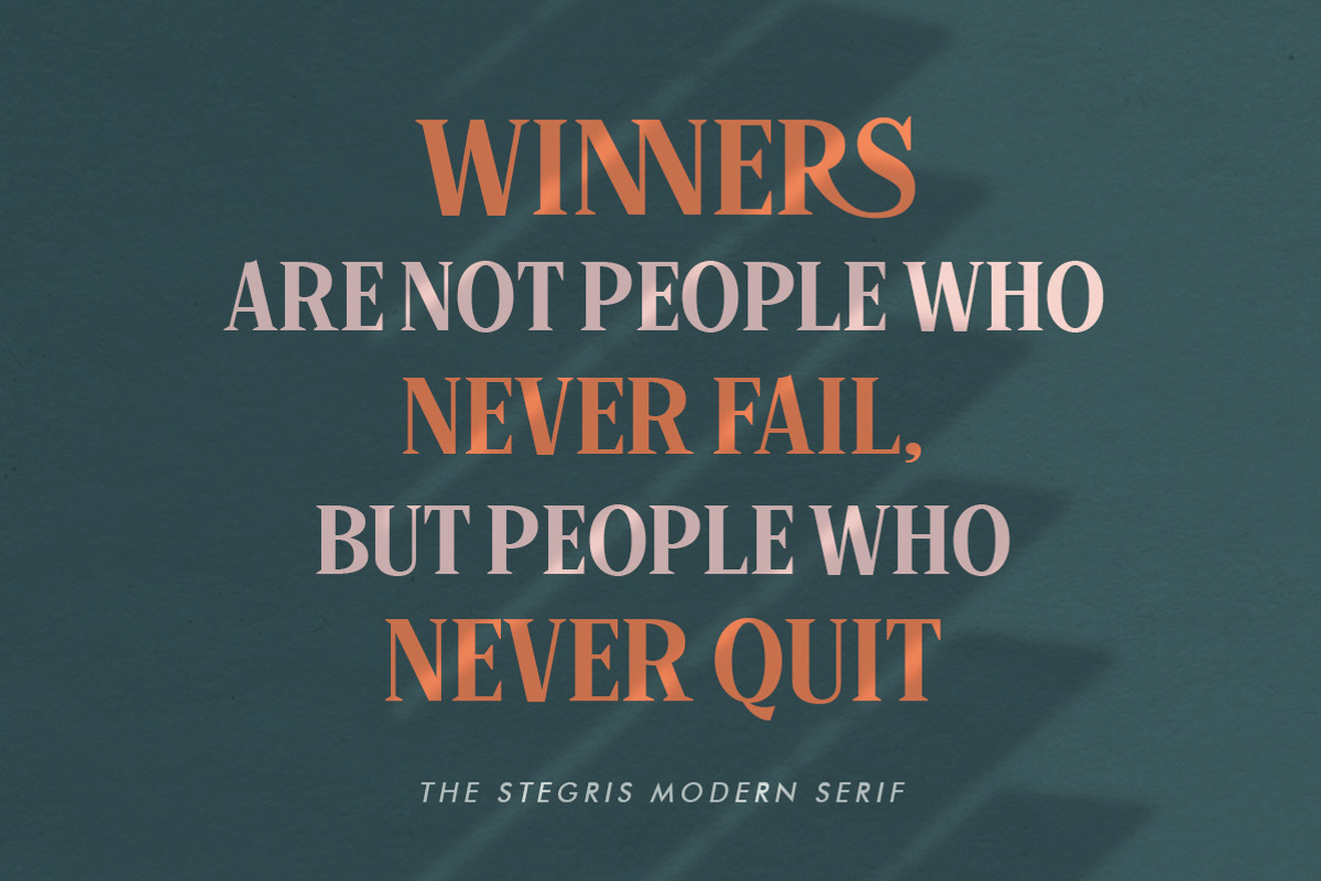 The Stegris Serif Family - 5 Weights, a Serif Font by Letterhend Studio (Photo 8 of 9)