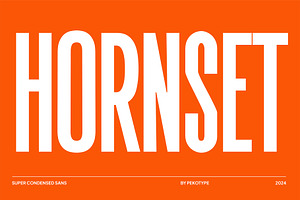Hornset - Condensed Sans Serif, a Sans Serif Font by Pekotype