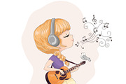 set with 32 cartoon girls-cute girls, an Animal Illustration by StudioLondon (Thumbnail 26 of 33)