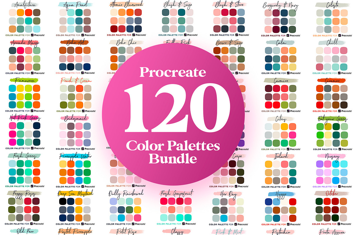 120 Procreate Color Palettes Bundle, a Palette Add-On by RadekBroz (Photo 8 of 9)