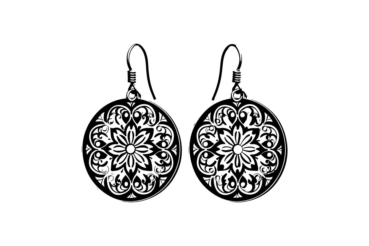 Round Filigree Earrings SVG Set, a Graphic by Creativeshirt (Photo 13 of 13)