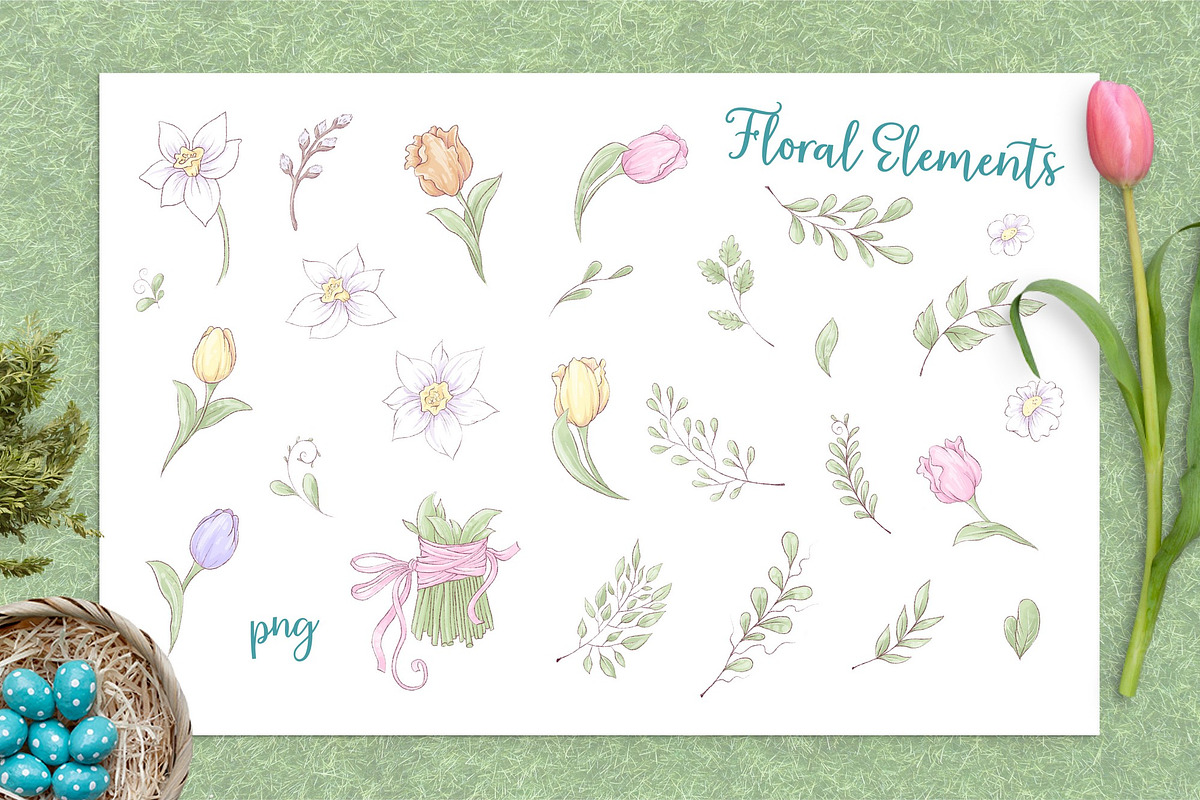 Gnome Easter Digital Clipart., a Decorative Illustration by Yuliya Art (Photo 3 of 9)